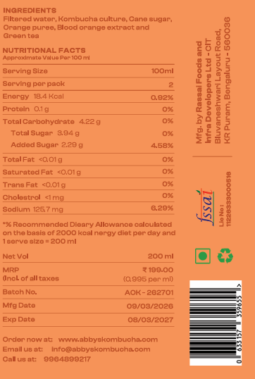 Yuzu Orange Kombucha